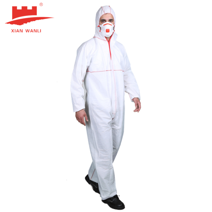 Flame Resistant White Disposable Safety Coverall Anti-static