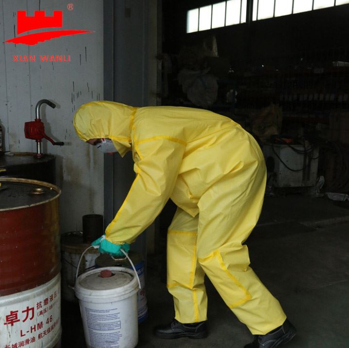 Yellow Disposable Safety Coverall for Men