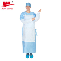 Non Woven Reinforced Blue Surgical Gown for Doctors