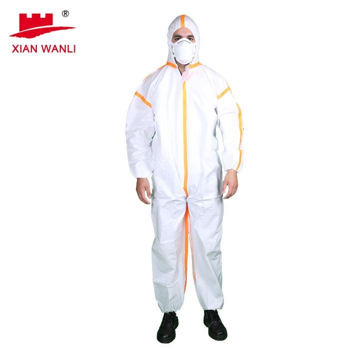 Breathable White Disposable Safety Coverall for Women